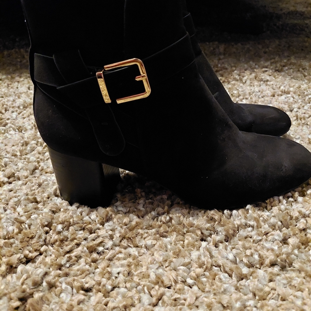 Kelly & Katie Black Suede Ankle Boots-8.5
